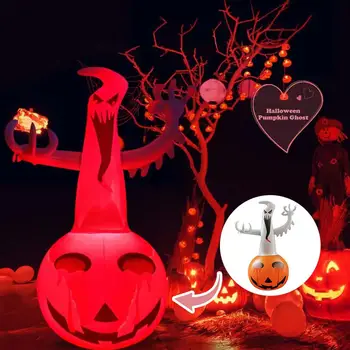 Новая надувная светодиодная лампа-тыква с привидением на Хэллоуин для вечеринки во внутреннем дворе, украшение с Привидением Ужасов, Белый H6D2