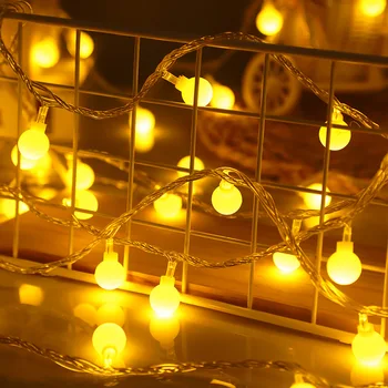 Открытый Светодиодный Шар Fairy String Lights 10 М USB /Аккумуляторная Лампа для Гирлянды Свадебный Праздник Праздничная Комната Рождественское Украшение