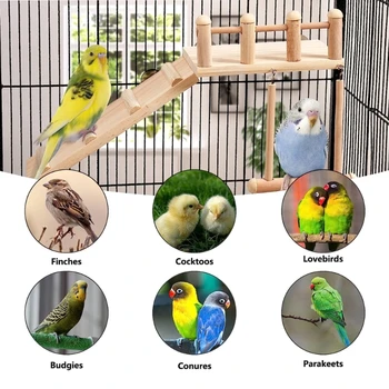 Платформа для жердочки для попугая Деревянная Подставка для жердочки Поставка игрушек для птиц на детской площадке