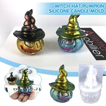 Силиконовая форма Ужасные украшения из тыквы, ароматерапия, эпоксидная смола, 3D гипсовая трехмерная шляпа, тыква, свеча на Хэллоуин, M S8T5