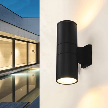 Уличный светодиодный настенный светильник с двойной головкой, современный настенный светильник, гостиничная вилла, общественный коридор, настенный светильник AC85V-265V IP65 водонепроницаемый